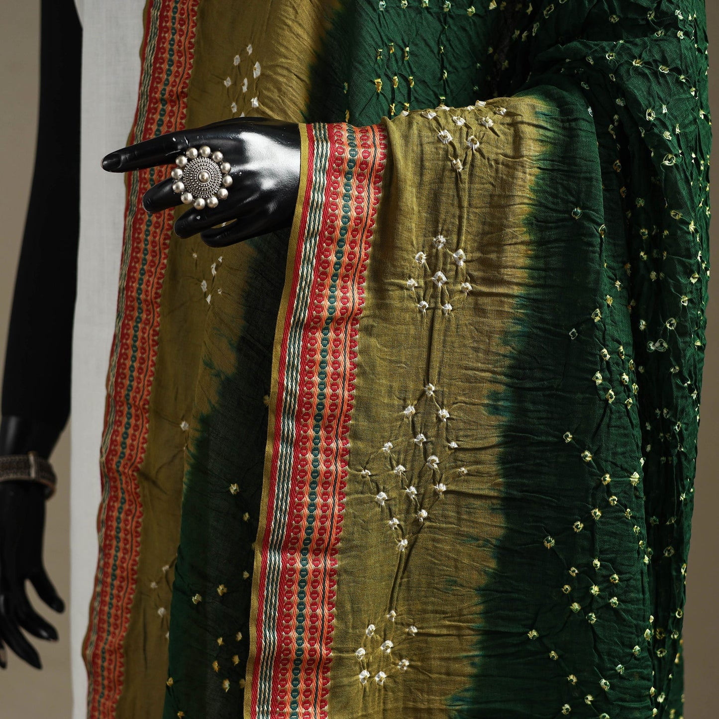 Kutch tie-dye cotton bandhani dupatta with border 46