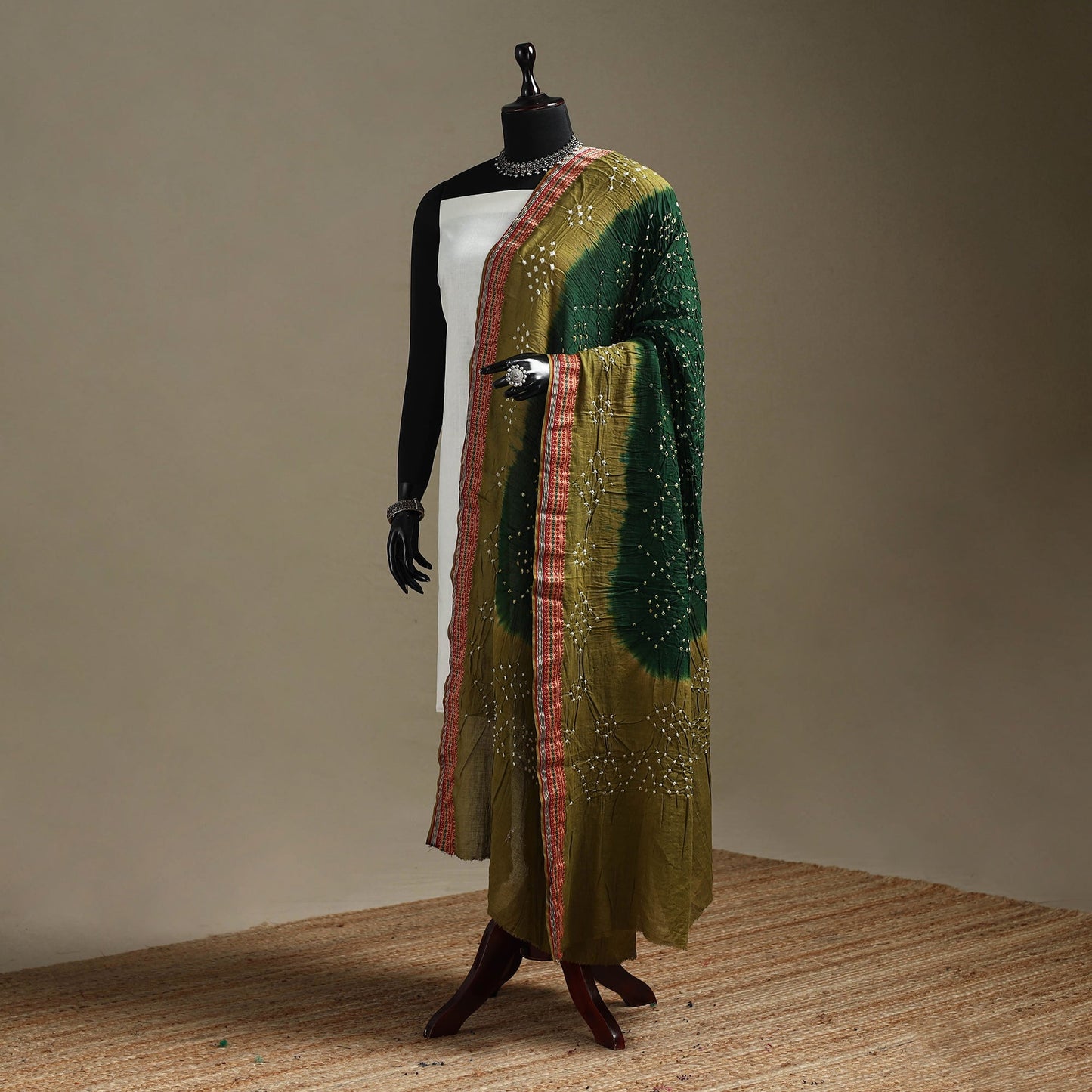 Kutch tie-dye cotton bandhani dupatta with border 46