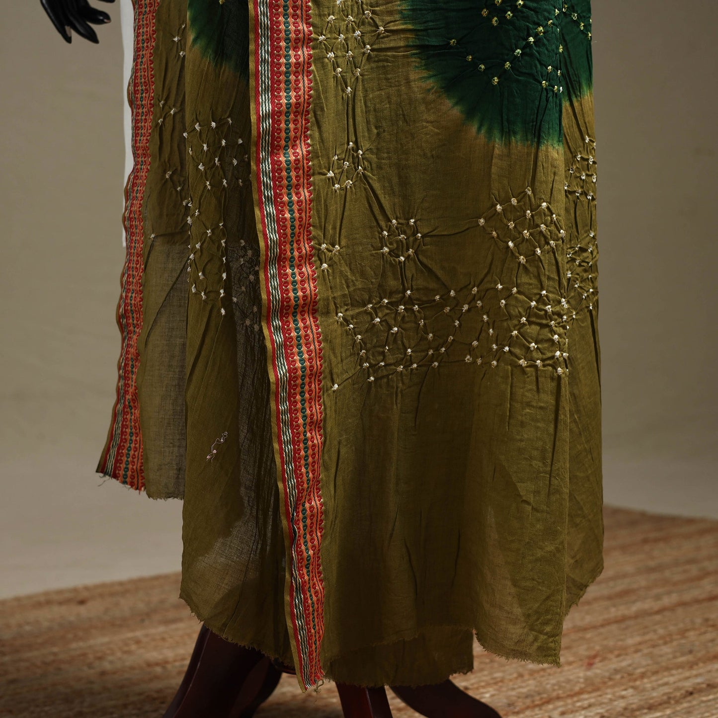 Kutch tie-dye cotton bandhani dupatta with border 46