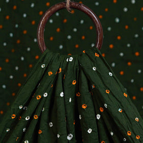 Green - kutch tie-dye cotton bandhani fabric 01
