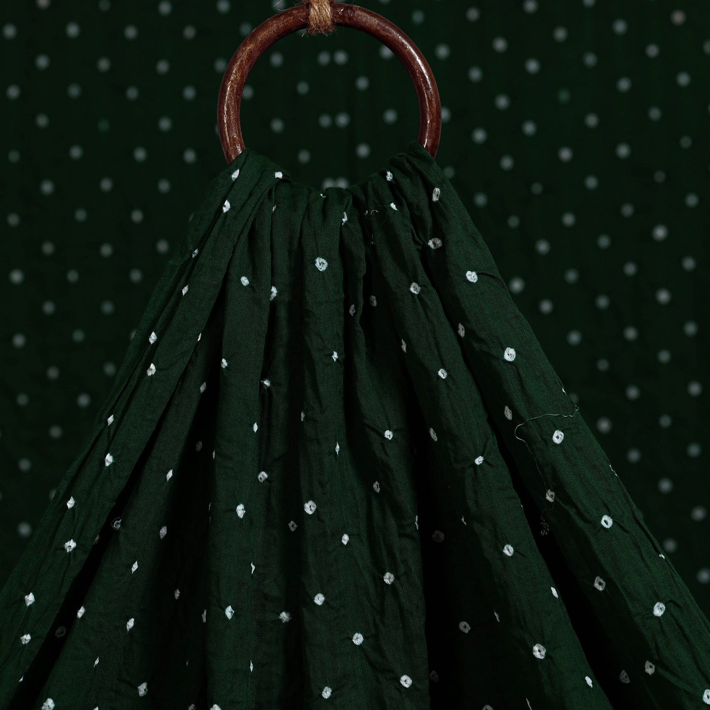 Green - kutch tie-dye cotton bandhani fabric 02