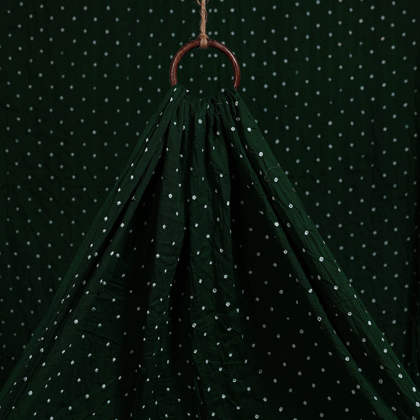 Green - kutch tie-dye cotton bandhani fabric 02