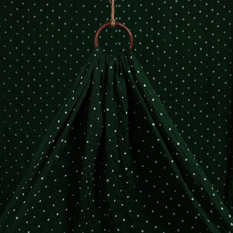 Green - kutch tie-dye cotton bandhani fabric 02