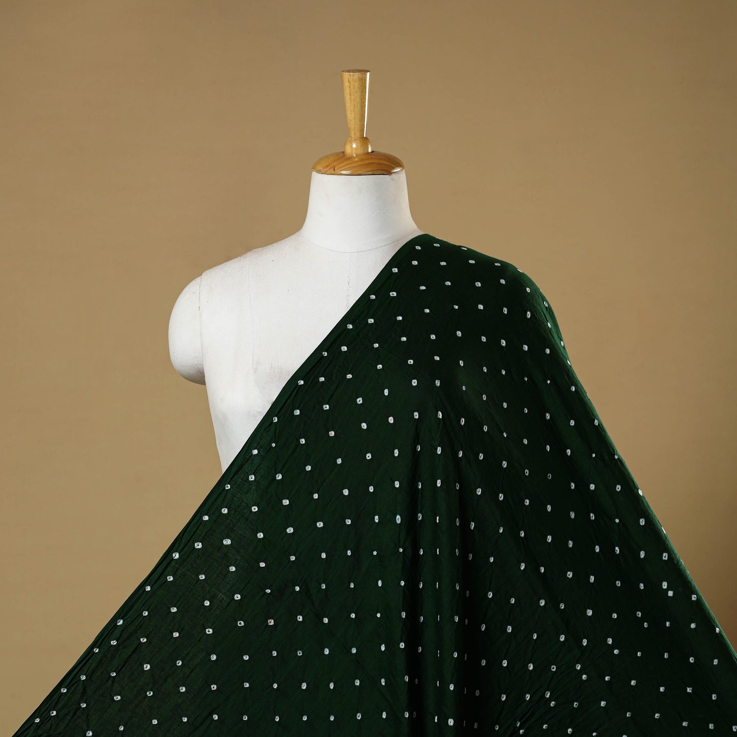 Green - kutch tie-dye cotton bandhani fabric 02