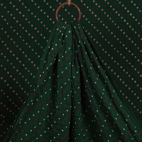 Green - kutch tie-dye soft cotton bandhani fabric 03