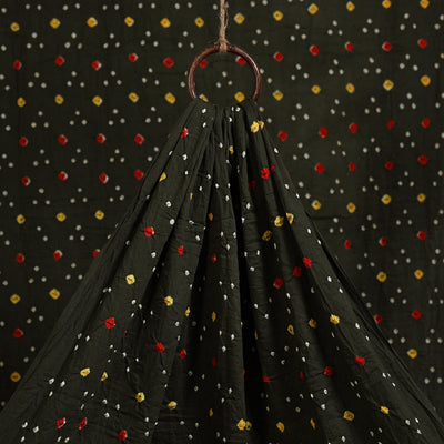 Green - kutch tie-dye cotton bandhani fabric 03