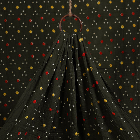 Green - kutch tie-dye cotton bandhani fabric 03