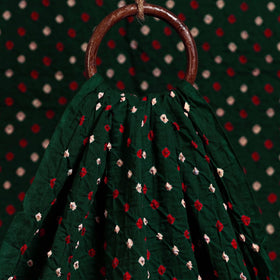  Green Kutch Tie-Dye Mul Cotton Bandhani Fabric