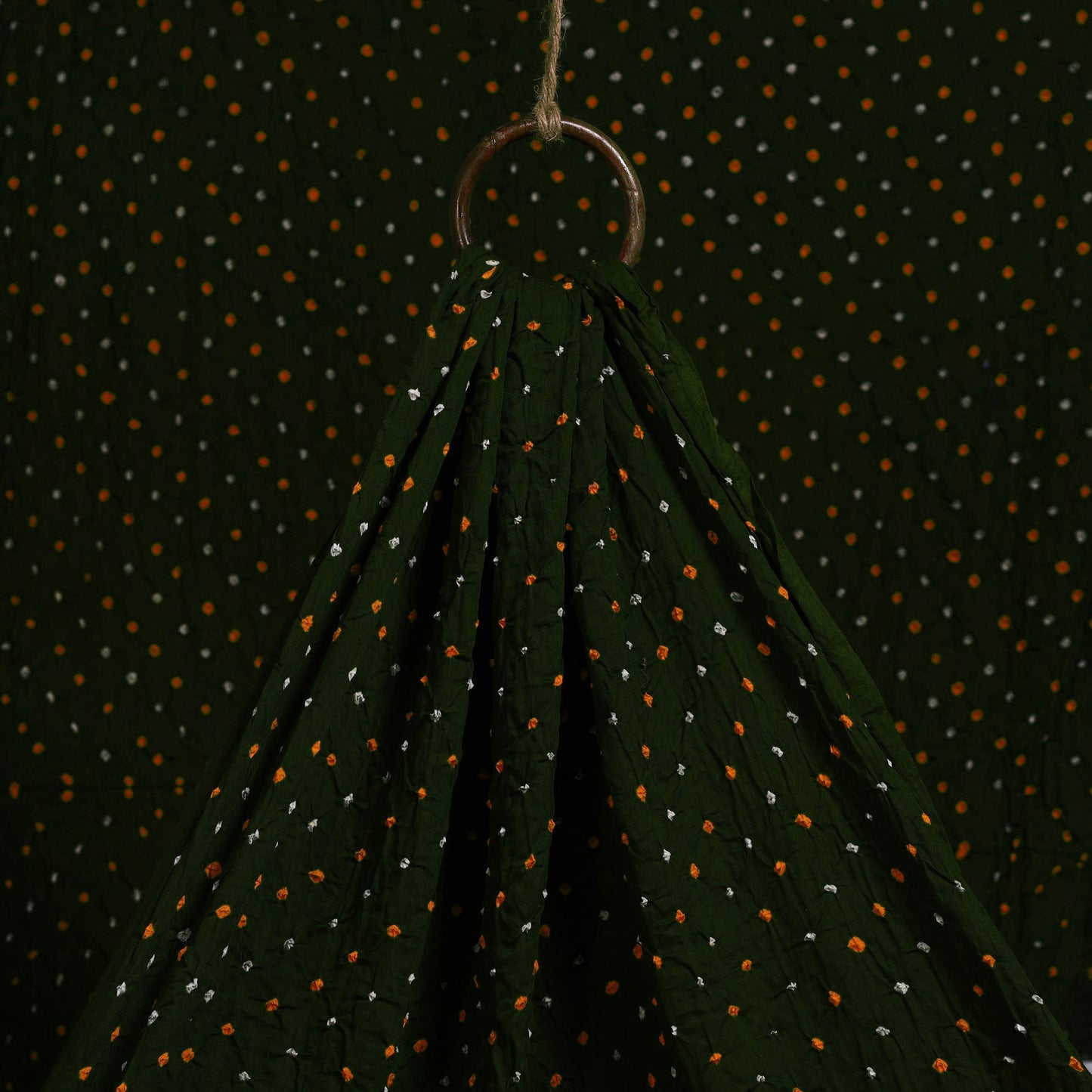 Green - Kutch Tie-Dye Cotton Bandhani Fabric 09