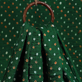  Green Kutch Tie-Dye Mul Cotton Bandhani Fabric