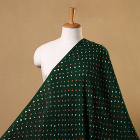 Green Kutch Tie-Dye Mul Cotton Bandhani Fabric