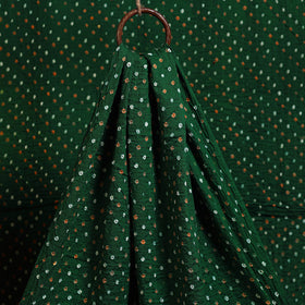  Green Kutch Tie-Dye Mul Cotton Bandhani Fabric