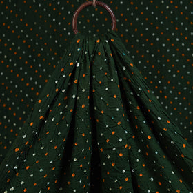 Green Kutch Tie-Dye Cotton Bandhani Fabric 