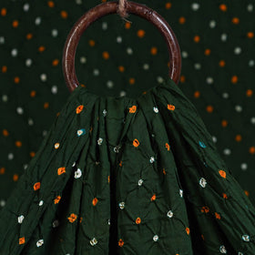 Green Kutch Tie-Dye Cotton Bandhani Fabric 