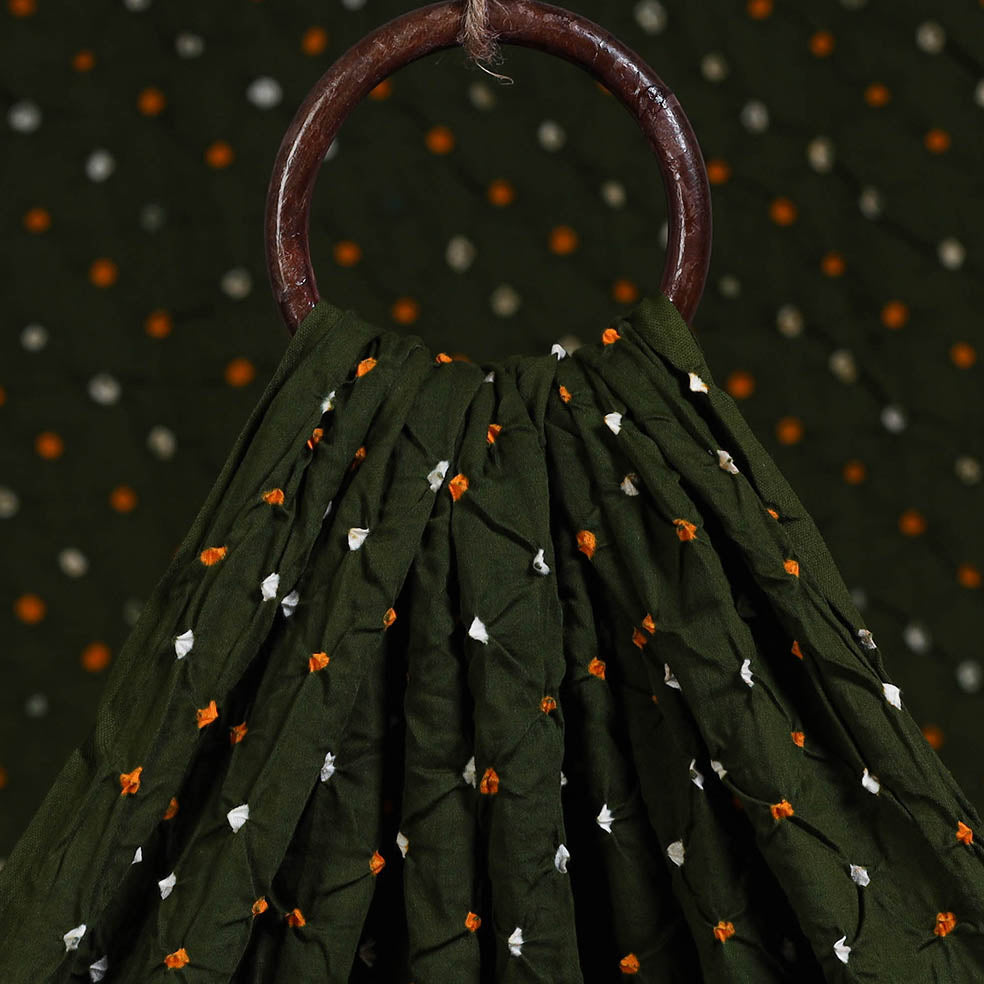 Green - kutch tie-dye cotton bandhani fabric 26