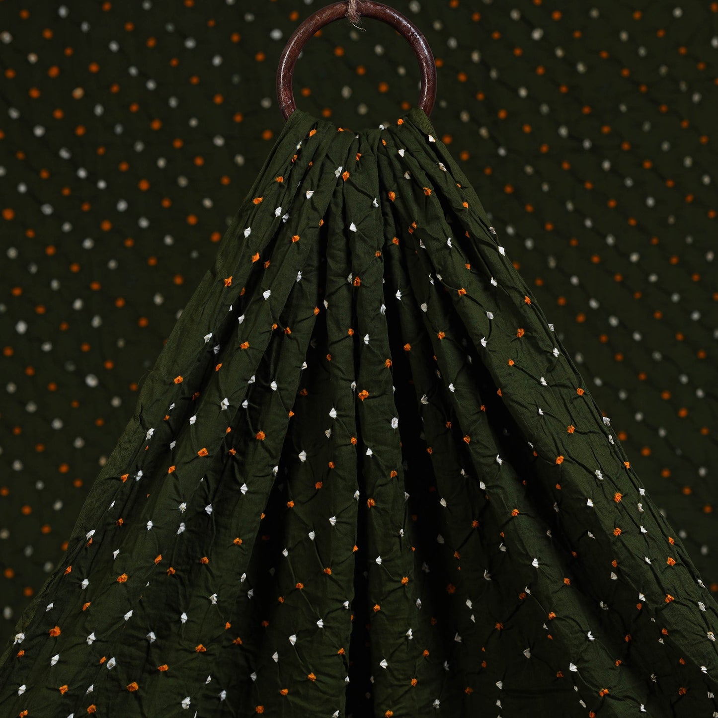 Green - kutch tie-dye cotton bandhani fabric 26