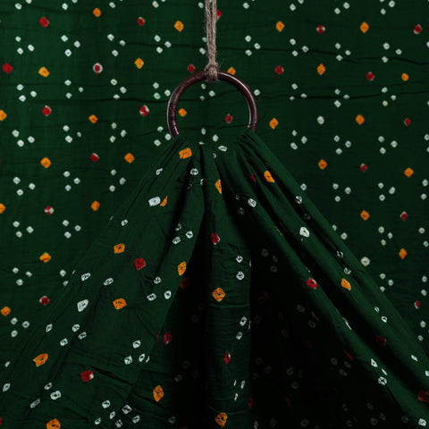 Green - kutch tie-dye satin cotton bandhani fabric 27