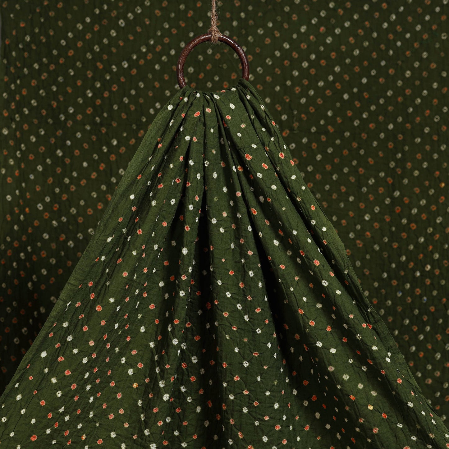 Green - kutch tie-dye cotton bandhani fabric 31