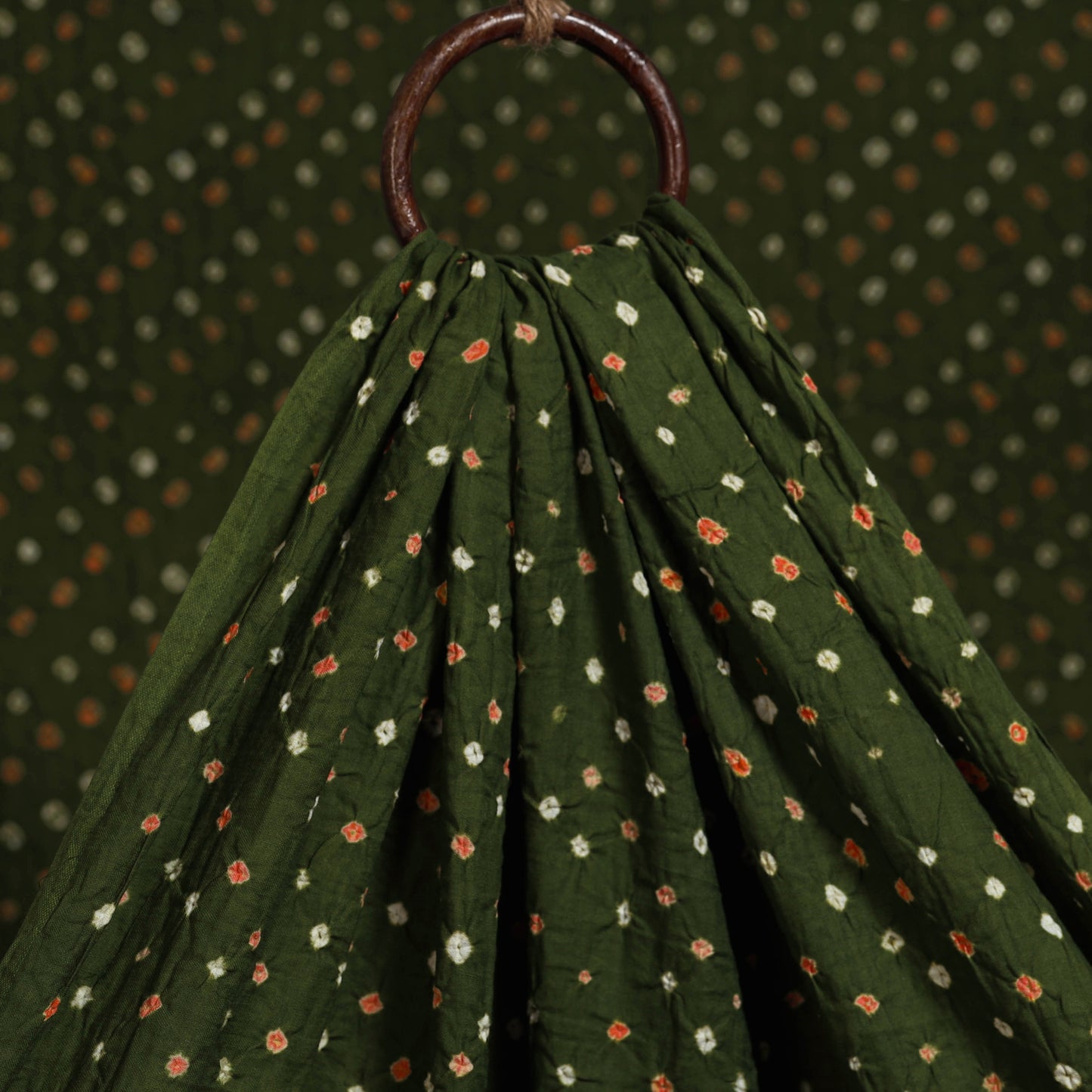 Green - kutch tie-dye cotton bandhani fabric 31