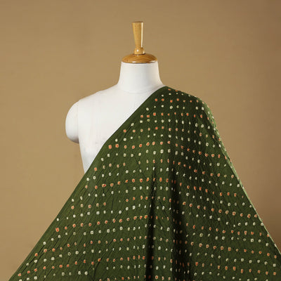 Green - kutch tie-dye cotton bandhani fabric 31