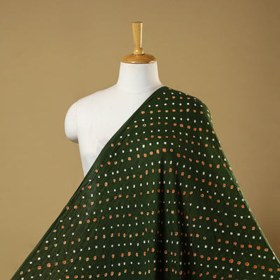 Green - kutch tie-dye cotton bandhani fabric 32