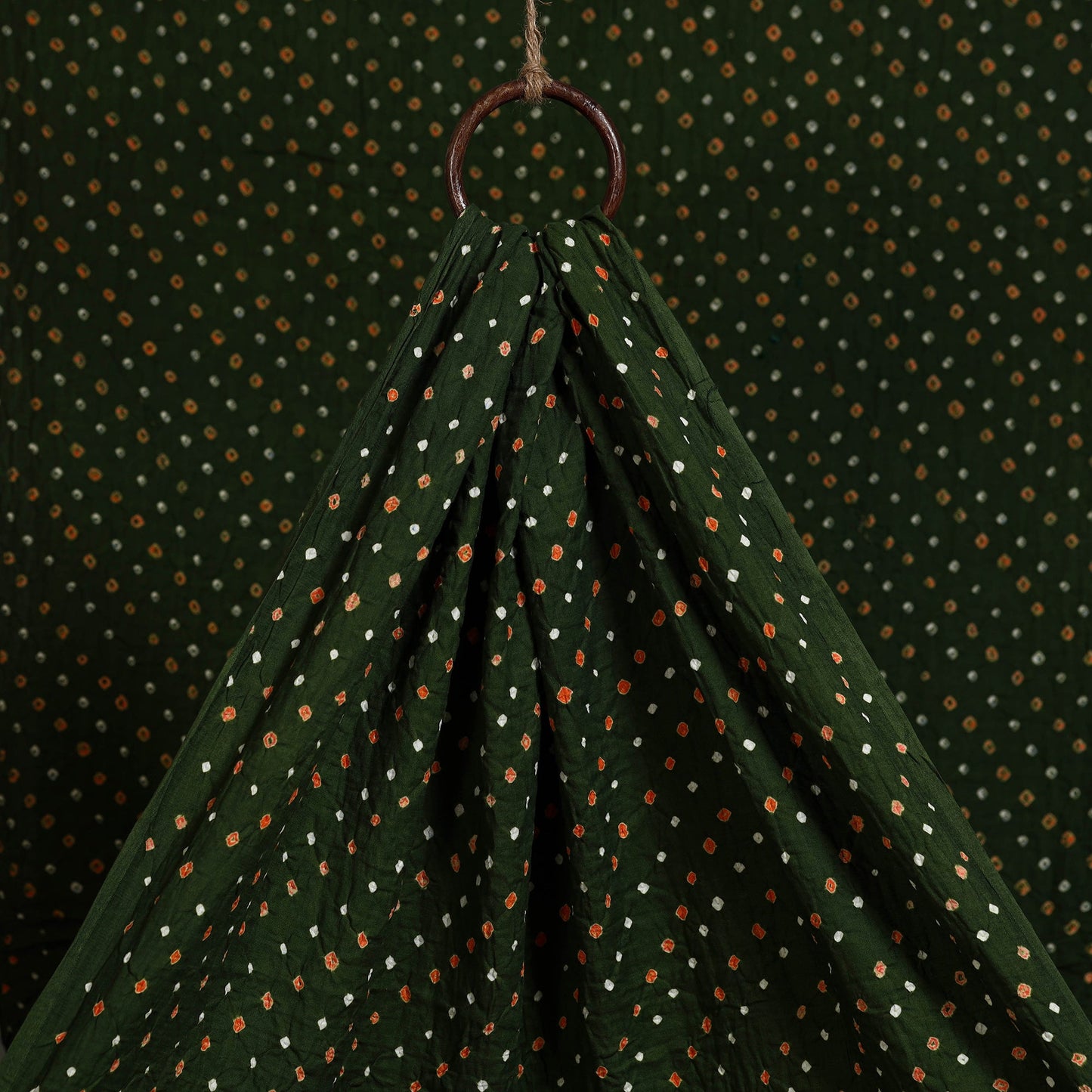 Green - kutch tie-dye cotton bandhani fabric 32