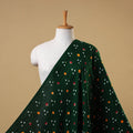 Green Kutch Tie-Dye Mul Cotton Bandhani Fabric 