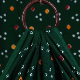 Green Kutch Tie-Dye Mul Cotton Bandhani Fabric 