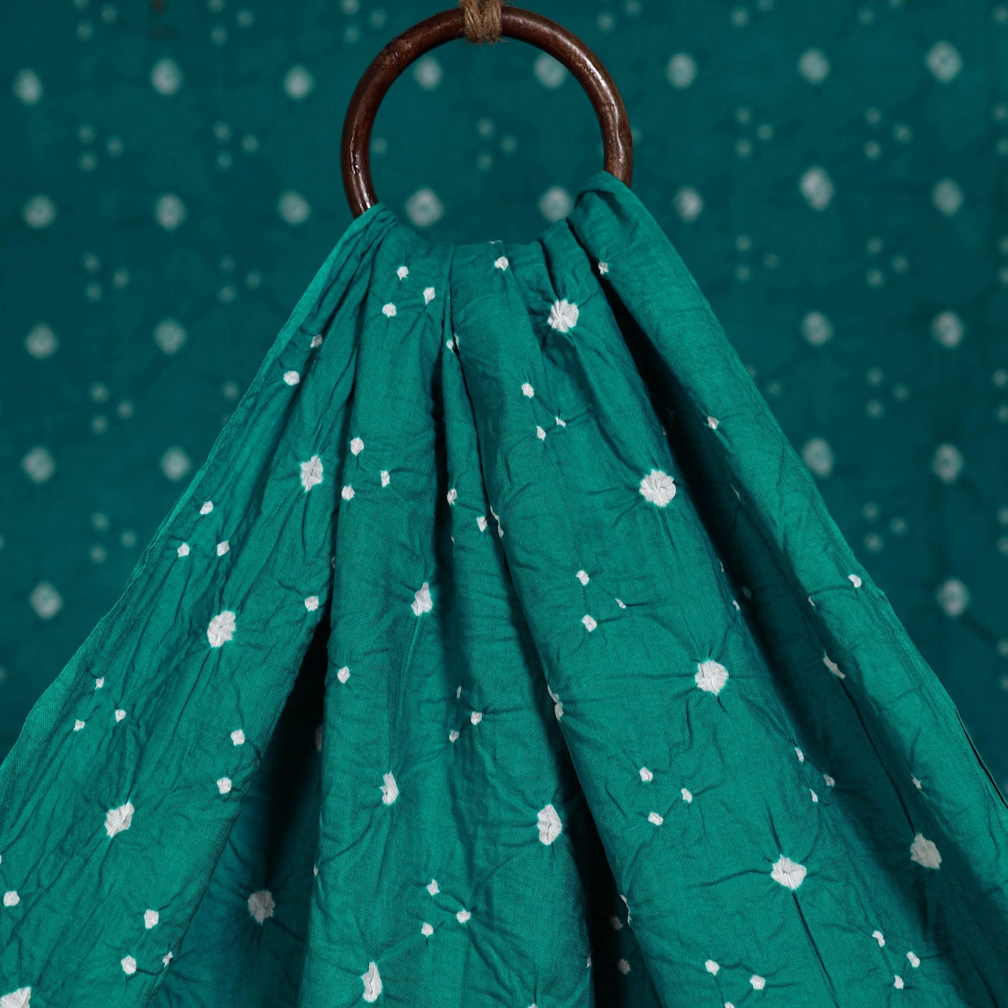 Green - kutch tie-dye cotton bandhani fabric - handcrafted