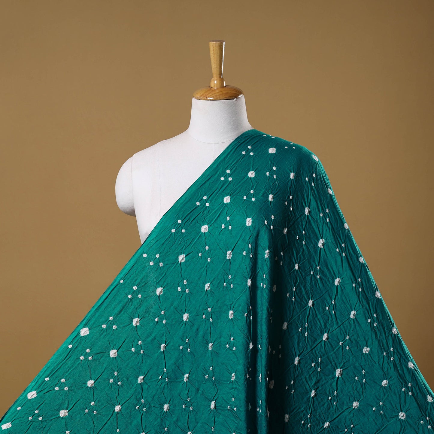 Green - kutch tie-dye cotton bandhani fabric - handcrafted