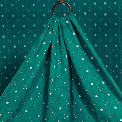 Green - kutch tie-dye cotton bandhani fabric - handcrafted