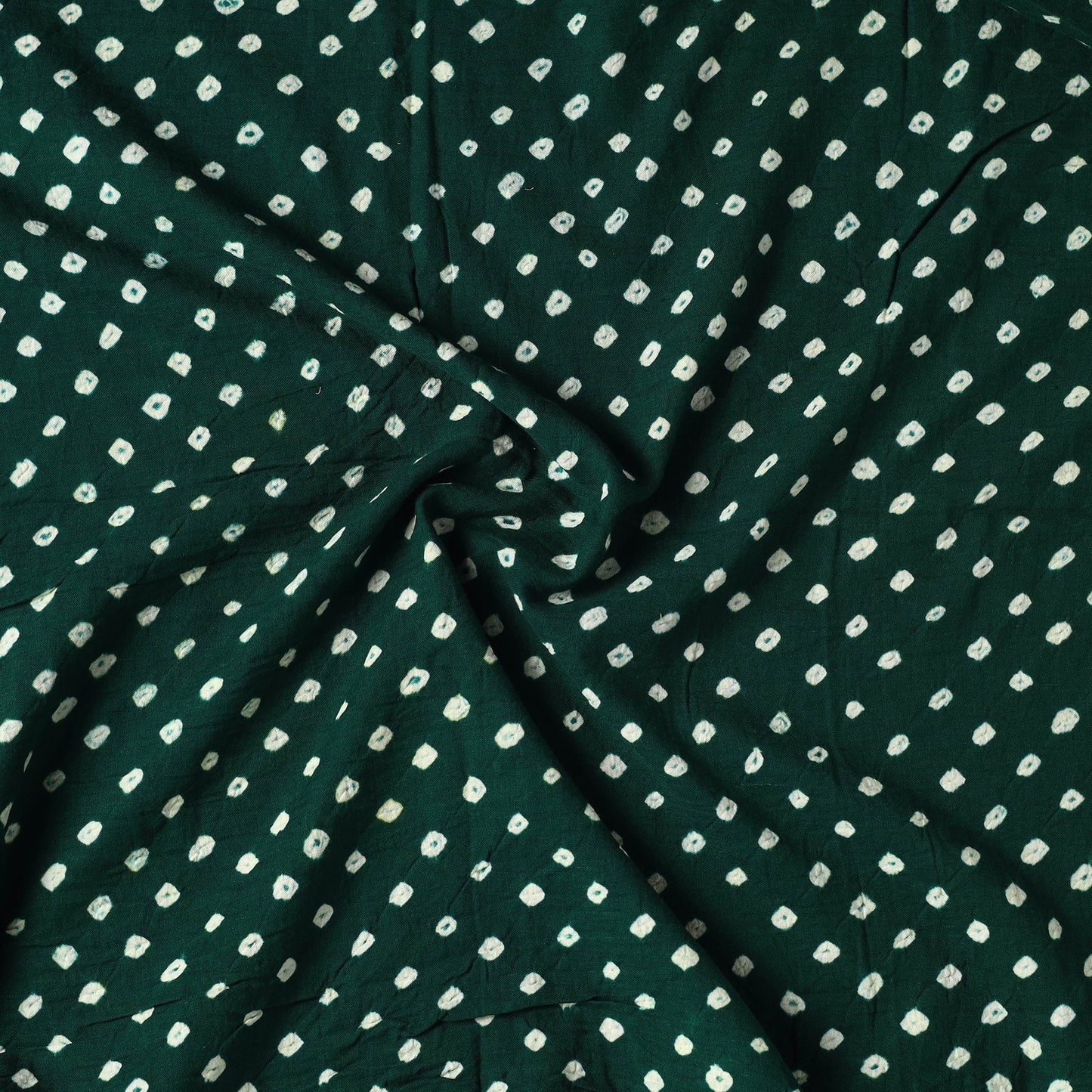  Green Kutch Tie-Dye Cotton Bandhani Precut Fabric