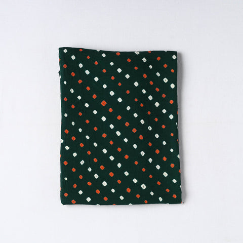 Green Kutch Tie-Dye Cotton Bandhani Precut Fabric