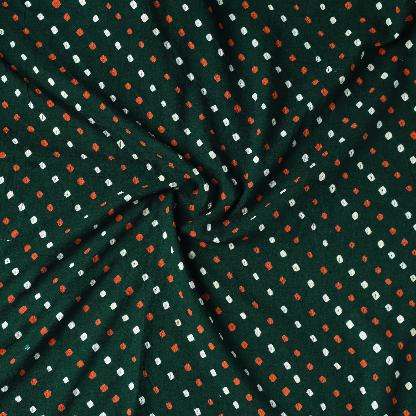  Green Kutch Tie-Dye Cotton Bandhani Precut Fabric