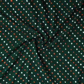  Green Kutch Tie-Dye Cotton Bandhani Precut Fabric