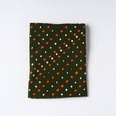  Green Kutch Tie-Dye Cotton Bandhani Precut Fabric