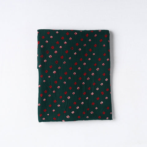  Green Kutch Tie-Dye Cotton Bandhani Precut Fabric