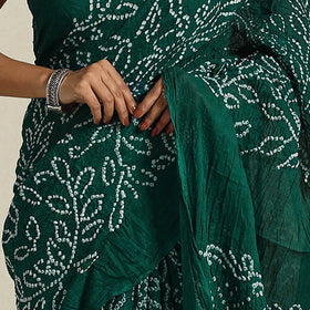 Green Kutch Tie-Dye Cotton Bandhani Saree