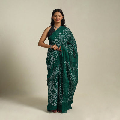 Green Kutch Tie-Dye Cotton Bandhani Saree