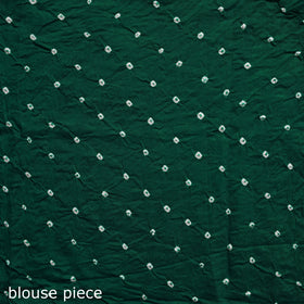 Green - kutch tie-dye cotton bandhani saree 18 - handcrafted