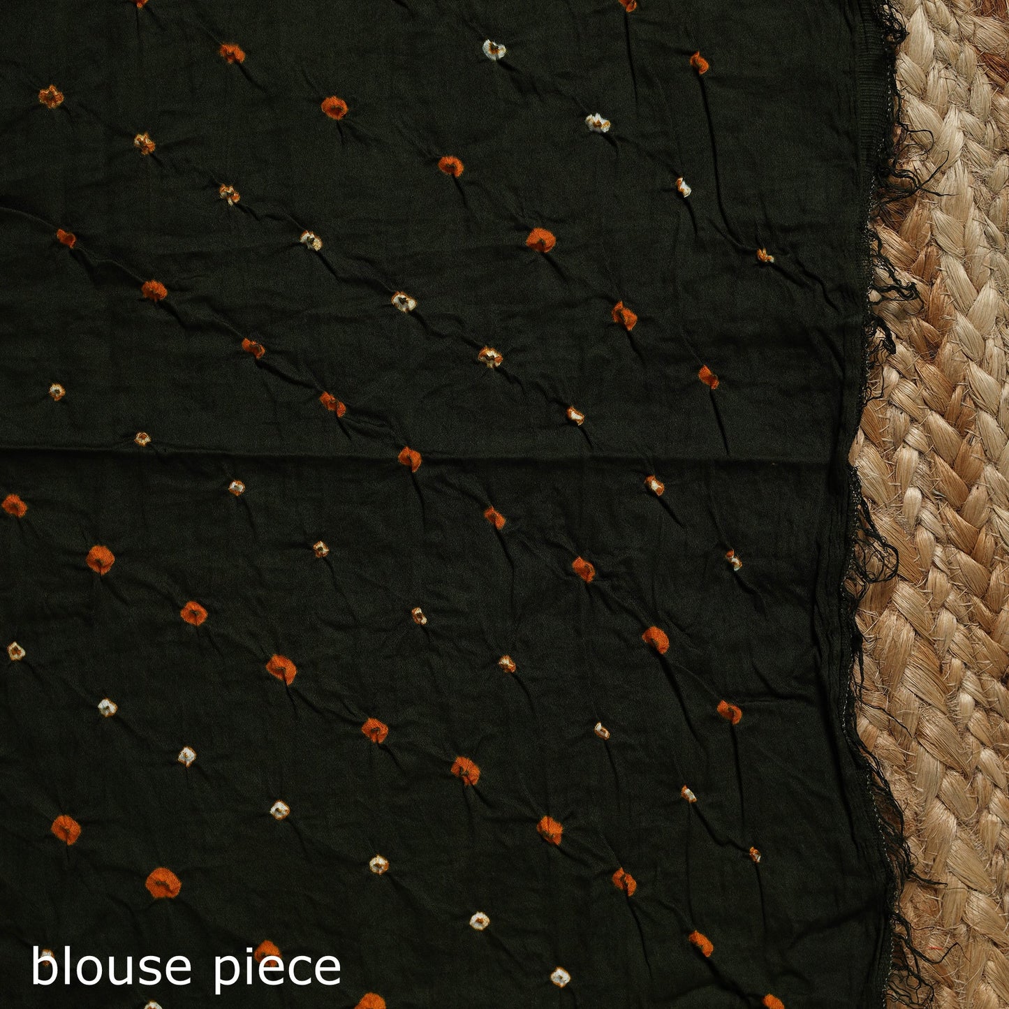 Green - kutch tie-dye cotton bandhani saree 48 - handcrafted