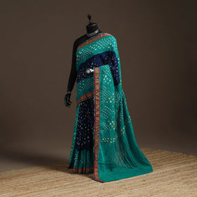 Kutch tie-dye cotton bandhani saree with blouse piece 02