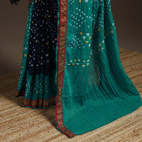 Kutch tie-dye cotton bandhani saree with blouse piece 02