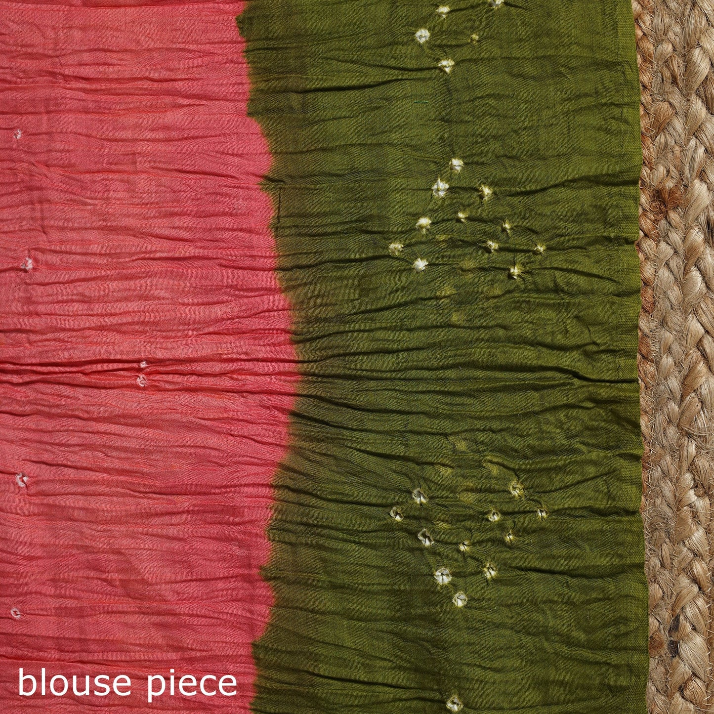 Kutch tie-dye cotton bandhani saree with blouse piece 08