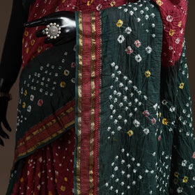 Kutch tie-dye cotton bandhani saree with blouse piece 09