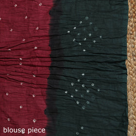 Kutch tie-dye cotton bandhani saree with blouse piece 09