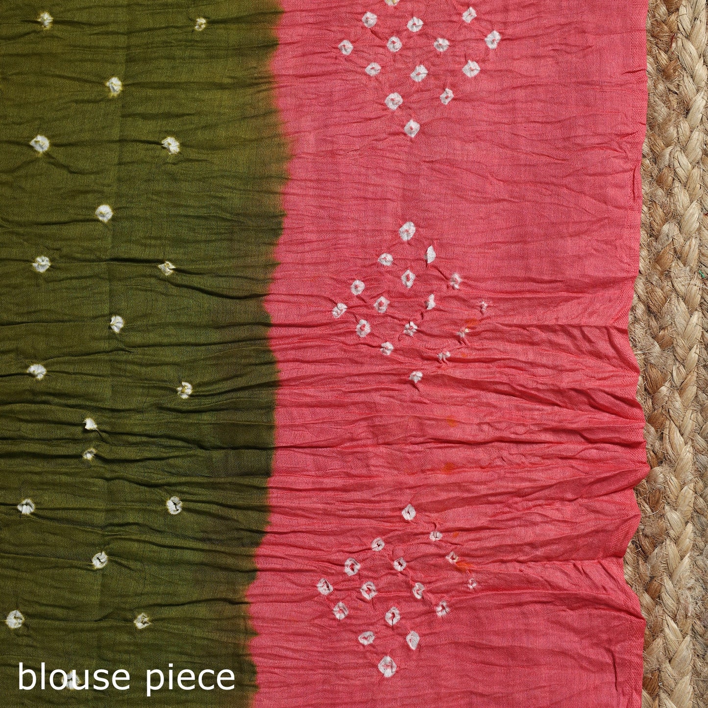 Kutch tie-dye cotton bandhani saree with blouse piece 10