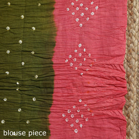 Kutch tie-dye cotton bandhani saree with blouse piece 10