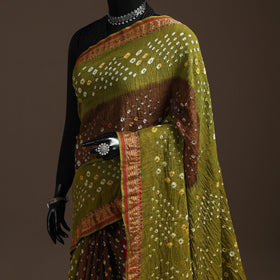 Kutch tie-dye cotton bandhani saree with blouse piece 12