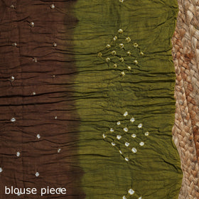 Kutch tie-dye cotton bandhani saree with blouse piece 12